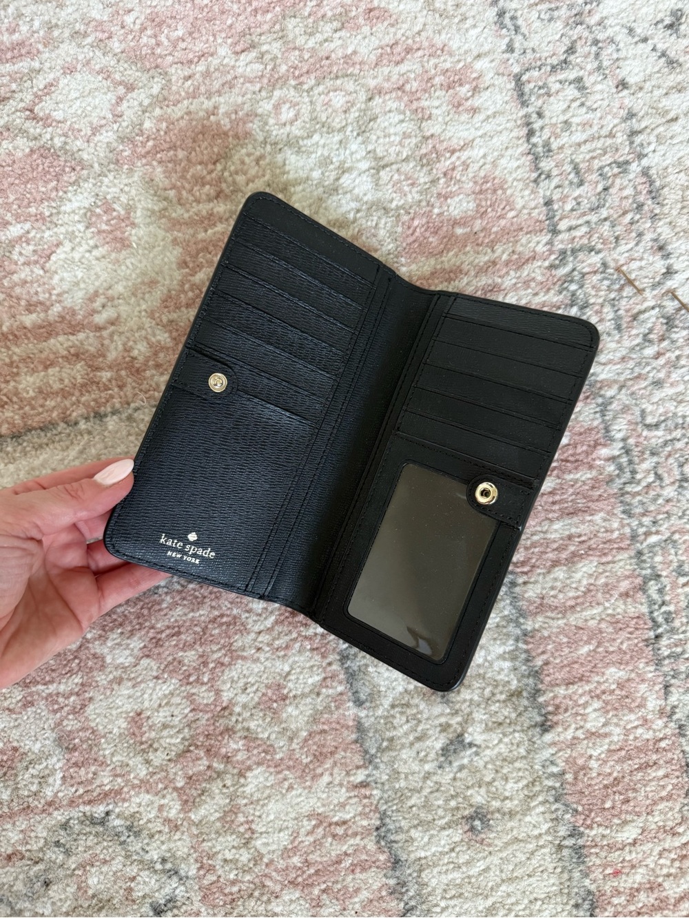 kate spade Black & White Houndstooth Zip Around Wallet - Picture 3 of 3